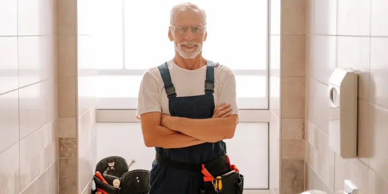 Emergency Plumbing Service — 24/7 Licensed Master Plumber Toronto GTA Senior master plumber with tool belt ready for 24-hour emergency plumbing across Toronto and GTA
